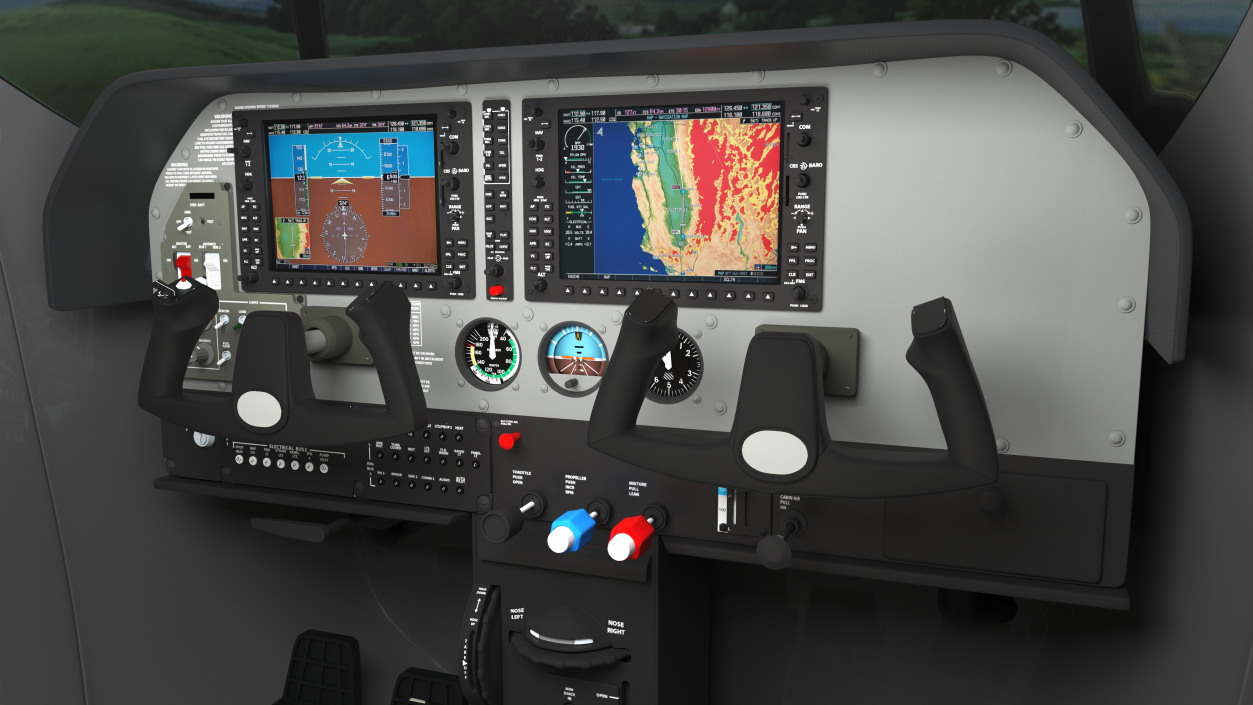 3D Flight Simulator Rigged model