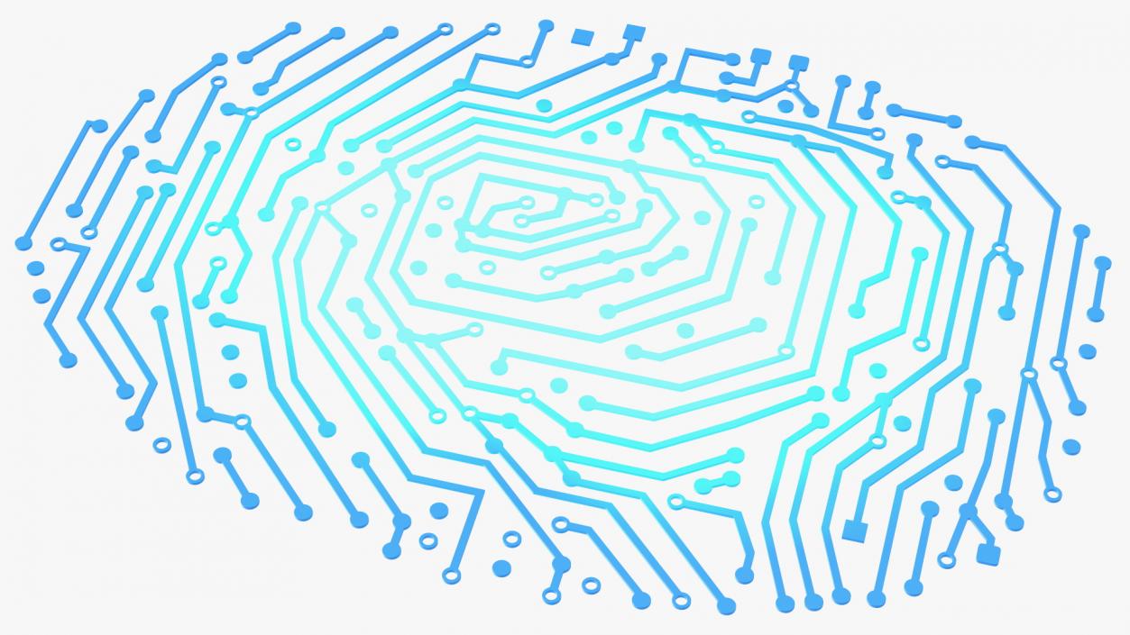 3D Electronic Fingerprint Blue Light model