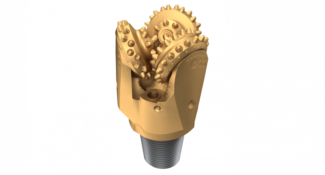 3D Tricone Button Bit model