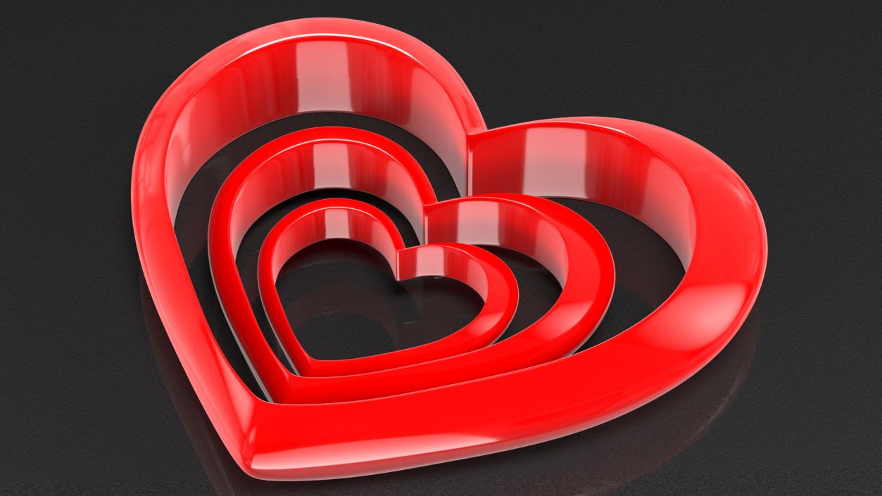 3D Heart Emojis Collection model