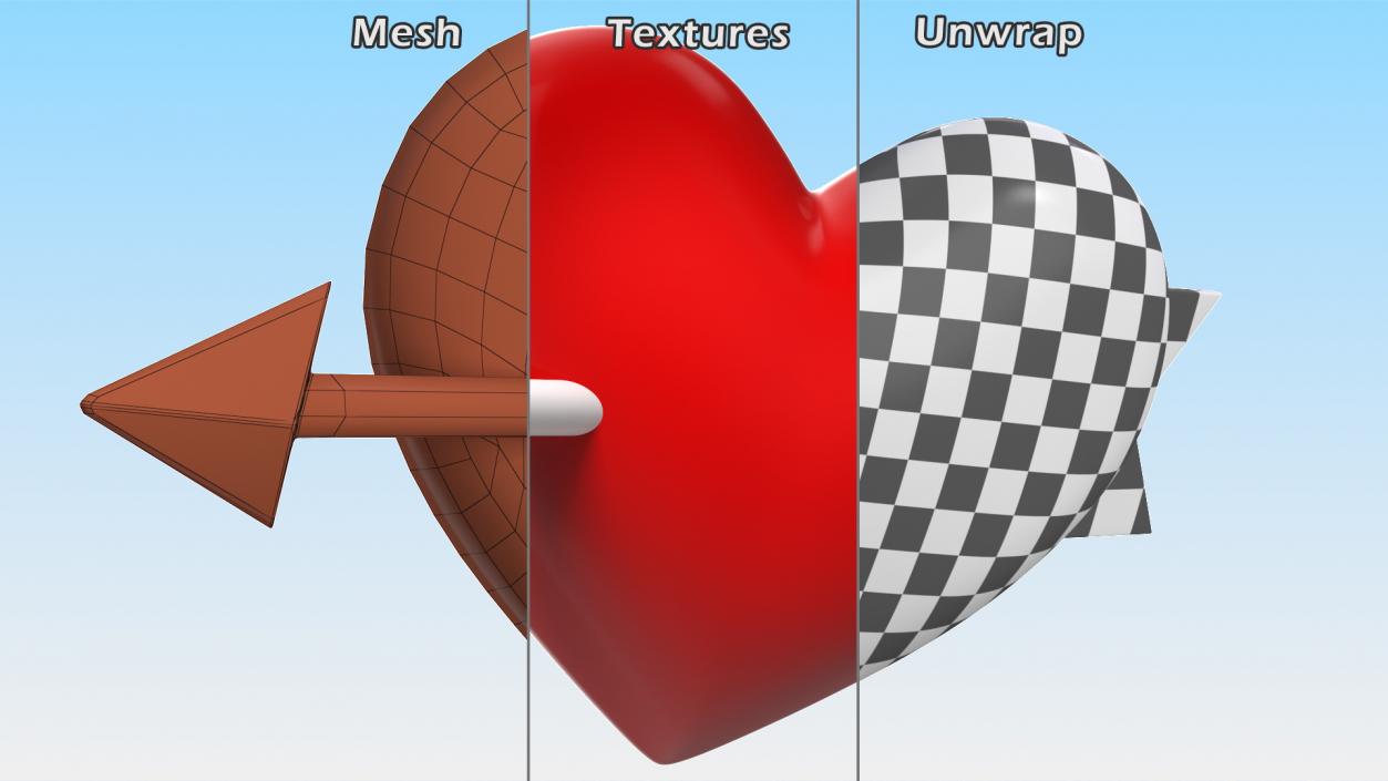 3D Heart Emojis Collection model