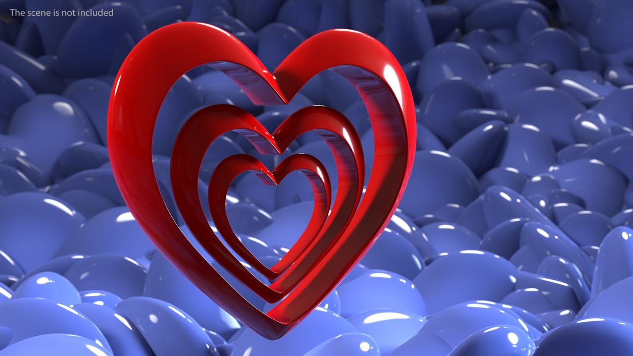 3D Heart Emojis Collection model