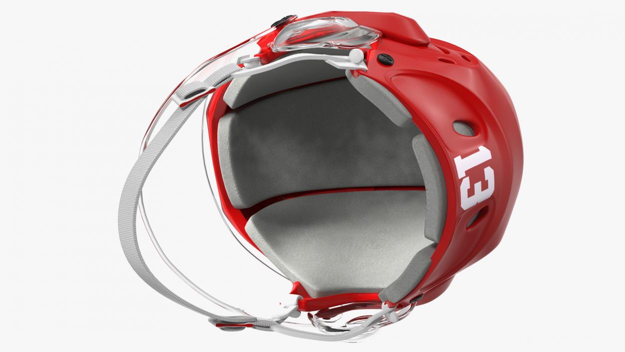 Hockey Helmet Red 3D