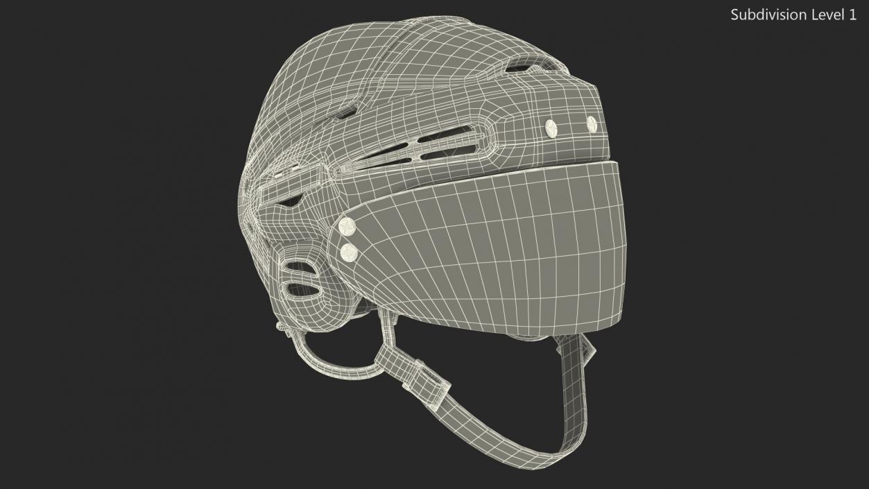 Hockey Helmet Red 3D