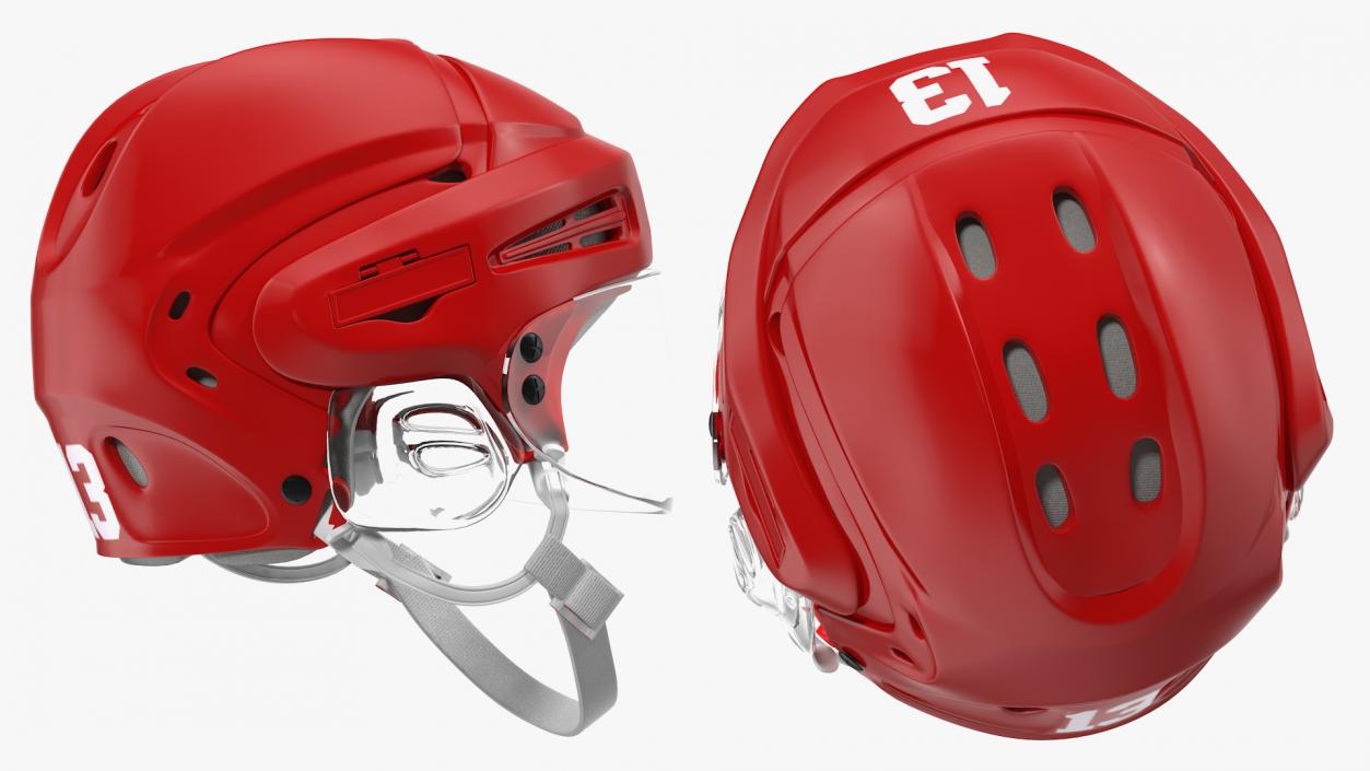 Hockey Helmet Red 3D