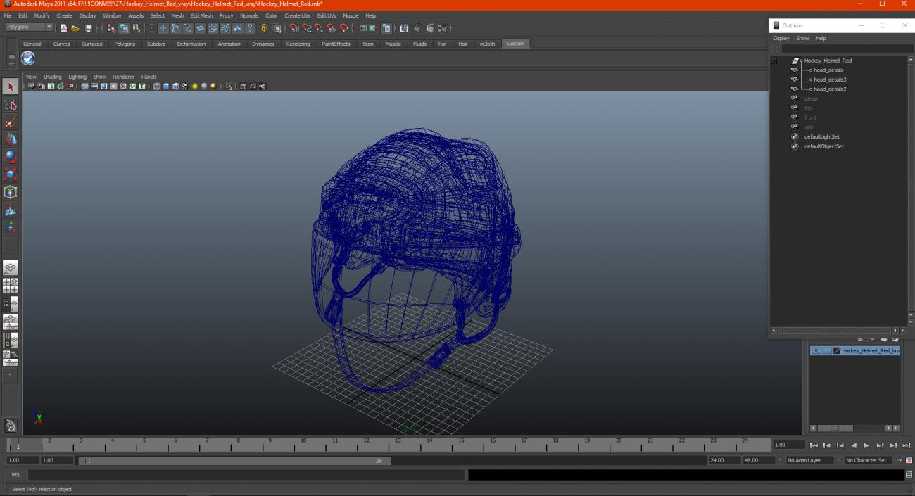 Hockey Helmet Red 3D