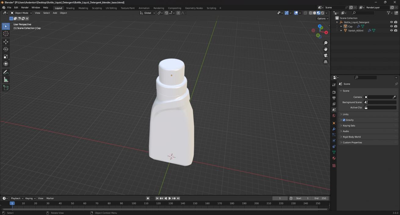 3D Bottle Liquid Detergent model