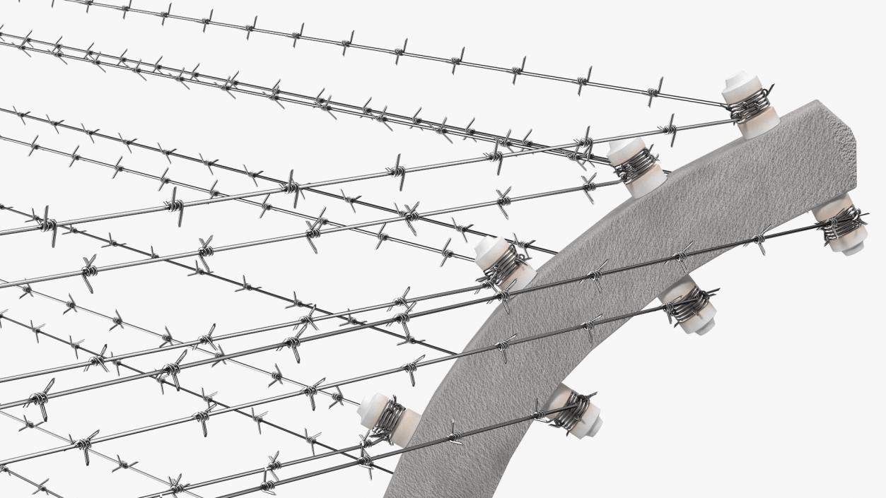 3D model Electric Barbed Wire Fence Sections