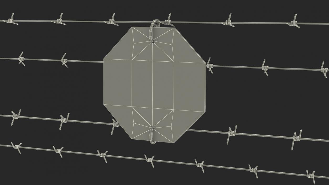 3D model Electric Barbed Wire Fence Sections