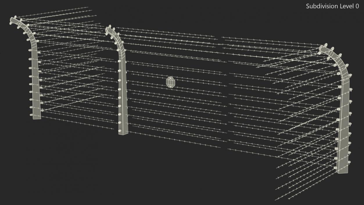 3D model Electric Barbed Wire Fence Sections