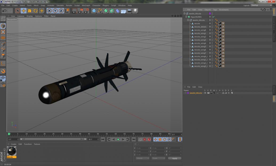 3D model Javelin Missile