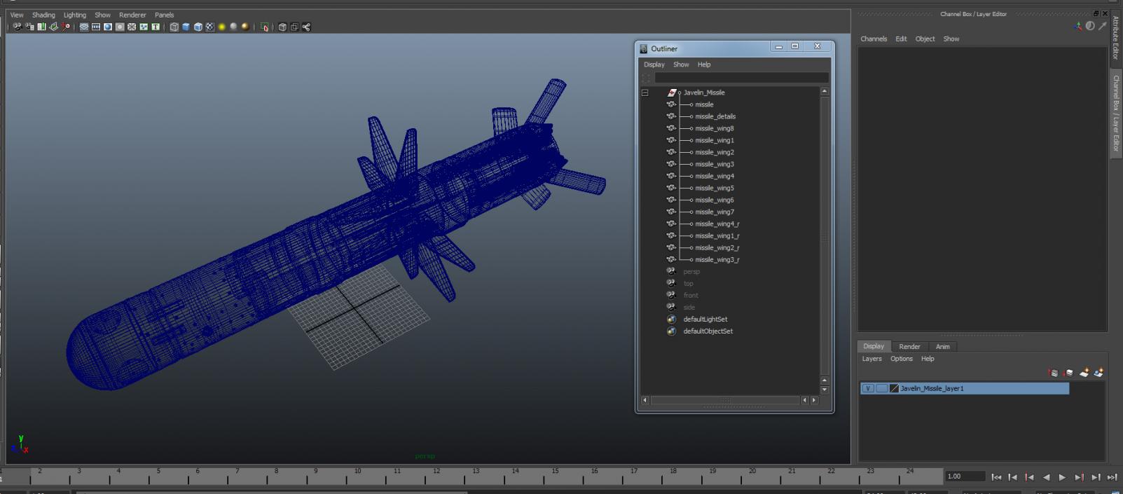 3D model Javelin Missile