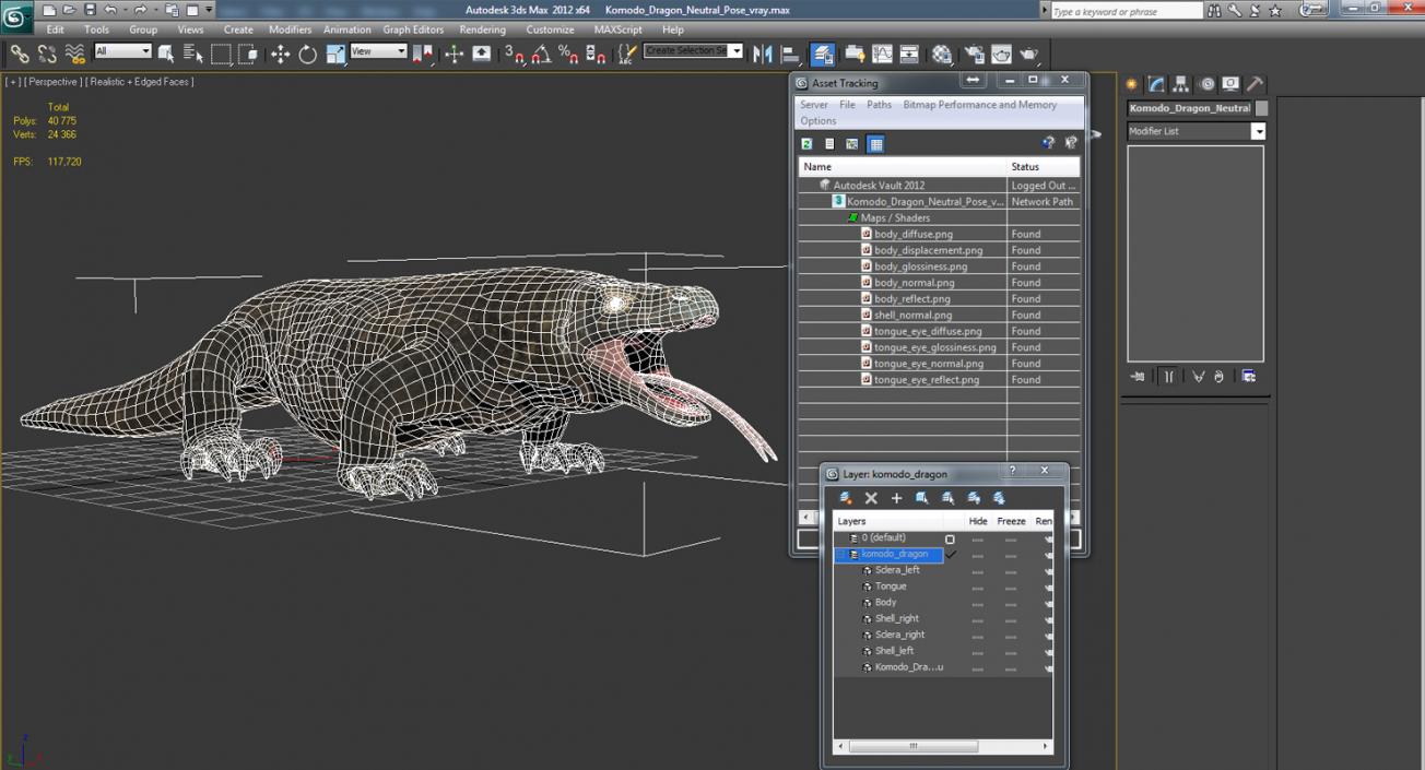 3D Komodo Dragon Neutral Pose