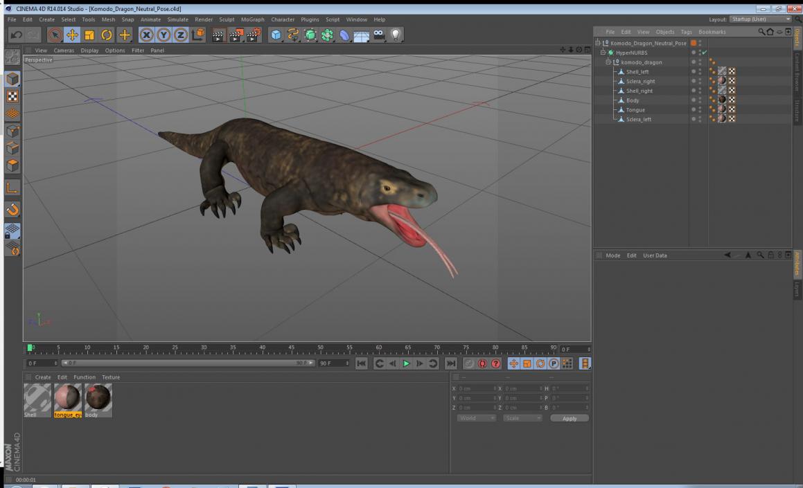 3D Komodo Dragon Neutral Pose