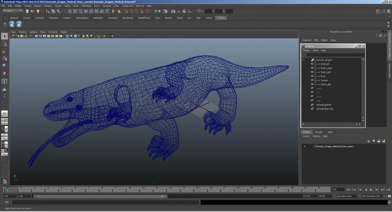 3D Komodo Dragon Neutral Pose