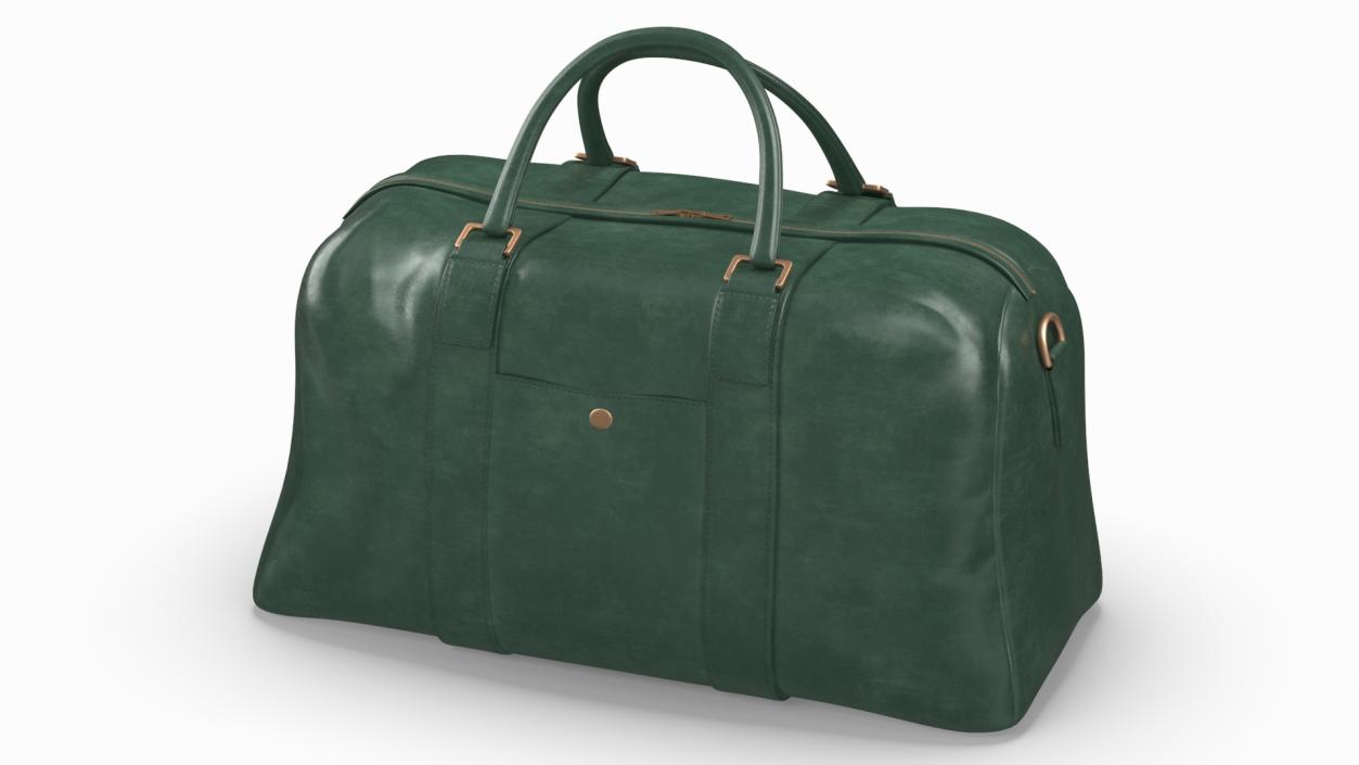 Leather Travel Bag Green 3D model