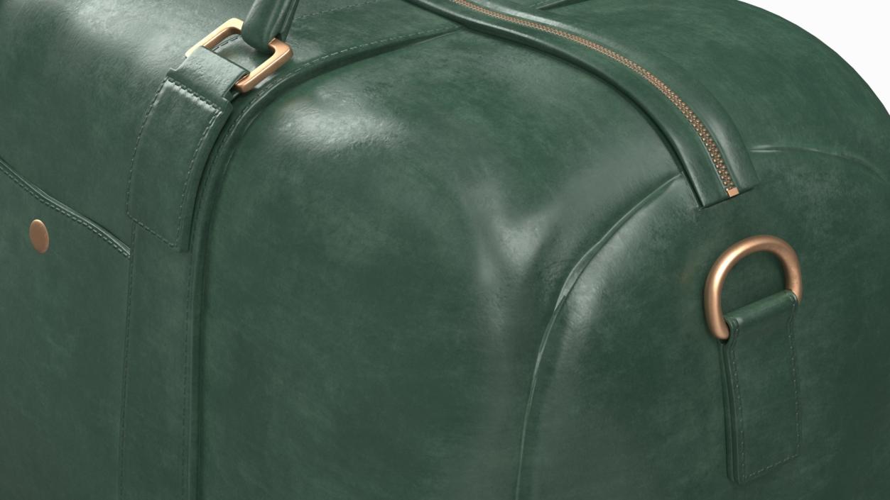 Leather Travel Bag Green 3D model