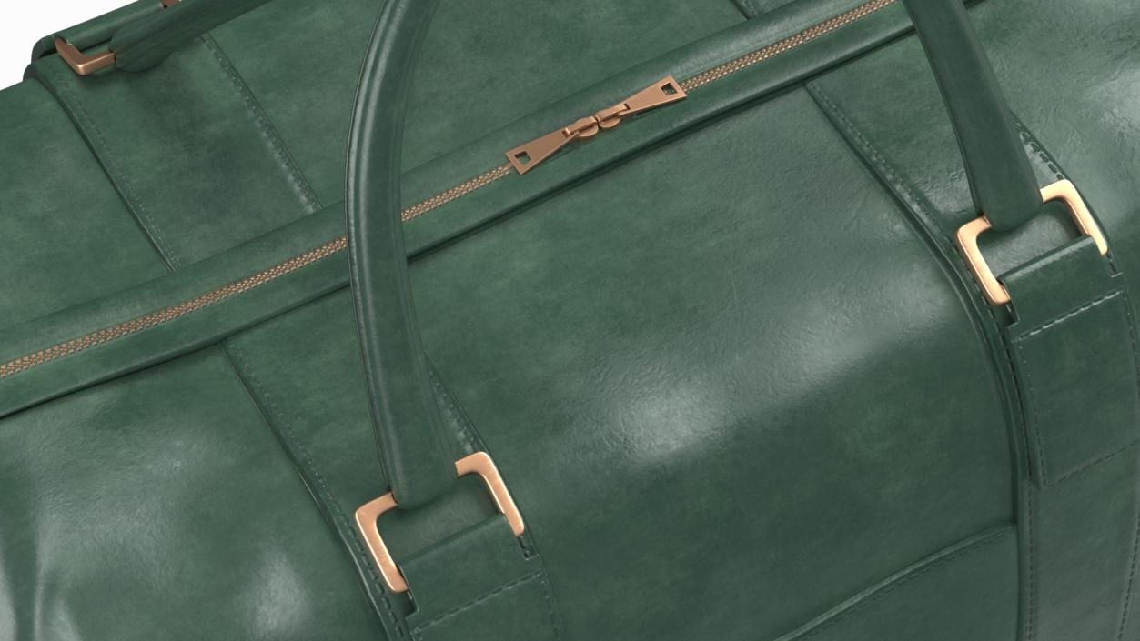 Leather Travel Bag Green 3D model