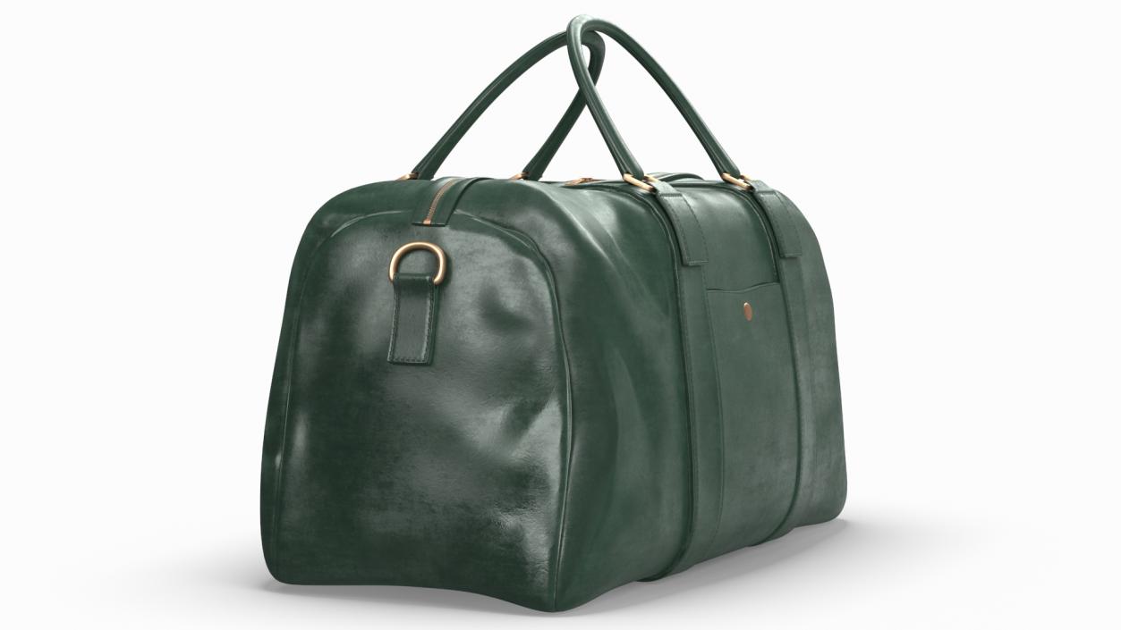 Leather Travel Bag Green 3D model