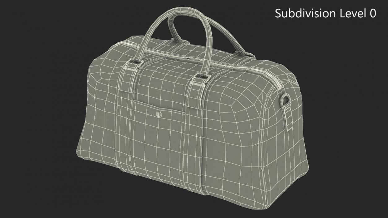 Leather Travel Bag Green 3D model