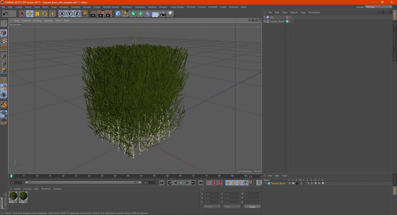 3D Square Bush