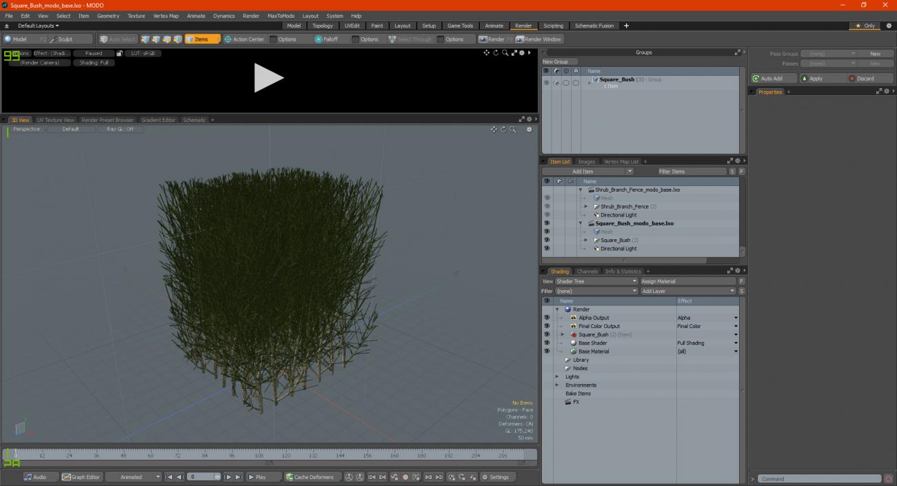 3D Square Bush