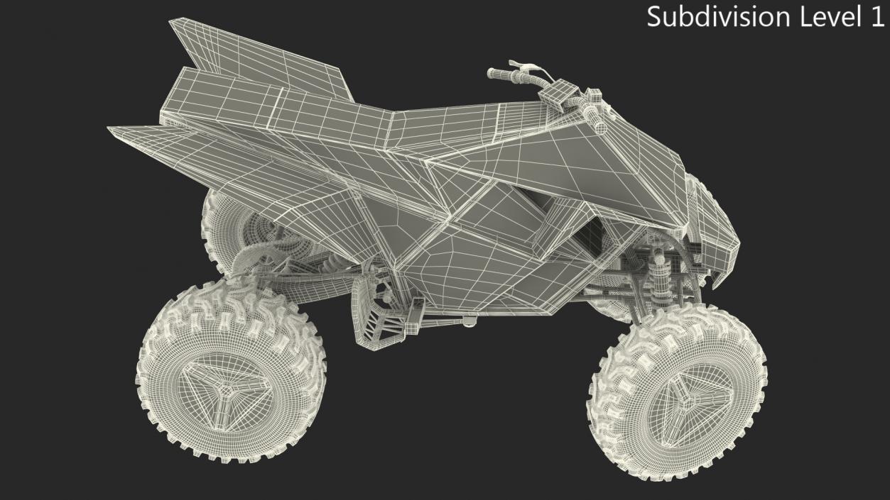 3D Tesla Cyberquad ATV Rigged