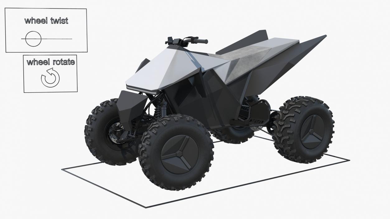 3D Tesla Cyberquad ATV Rigged