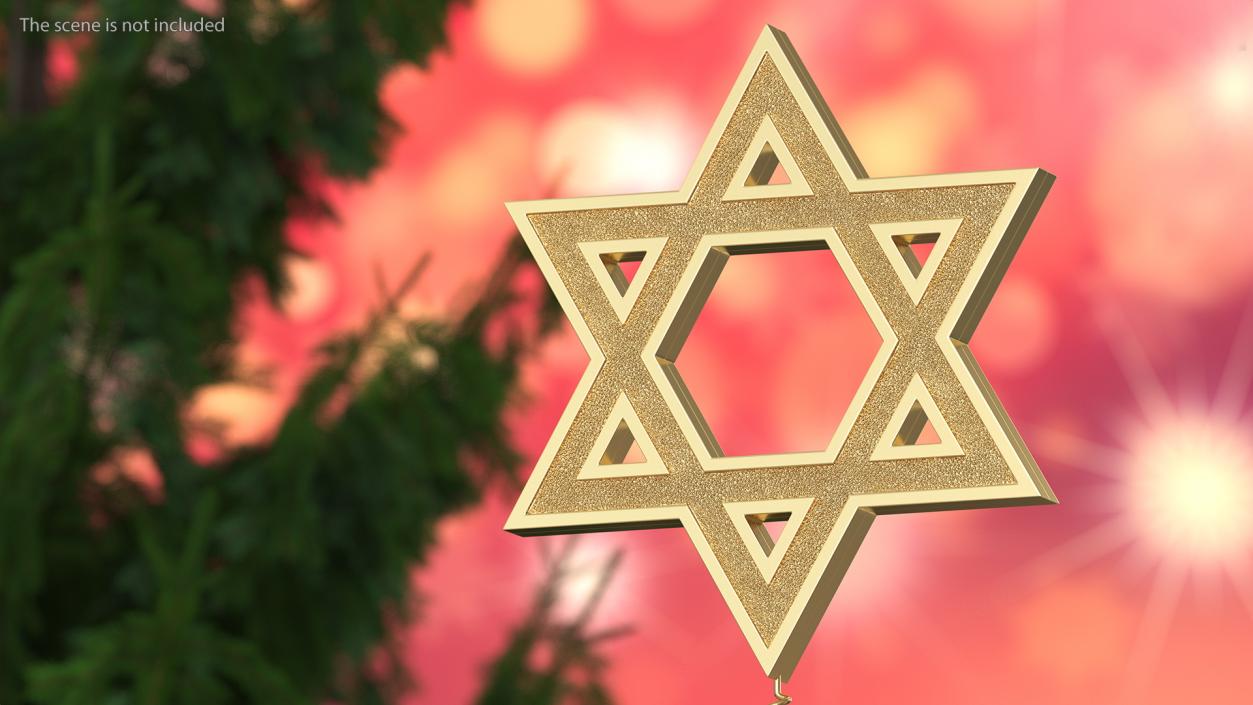 3D model Star of David Tree Topper Gold