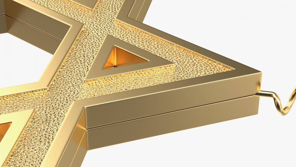 3D model Star of David Tree Topper Gold