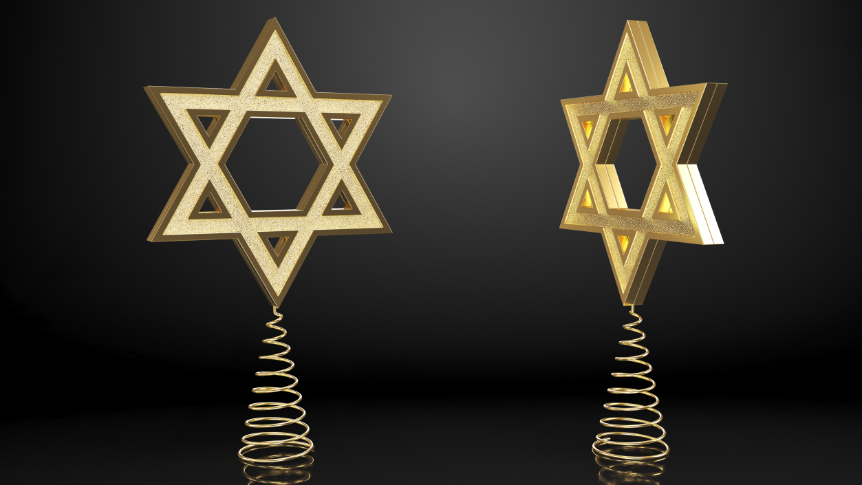 3D model Star of David Tree Topper Gold