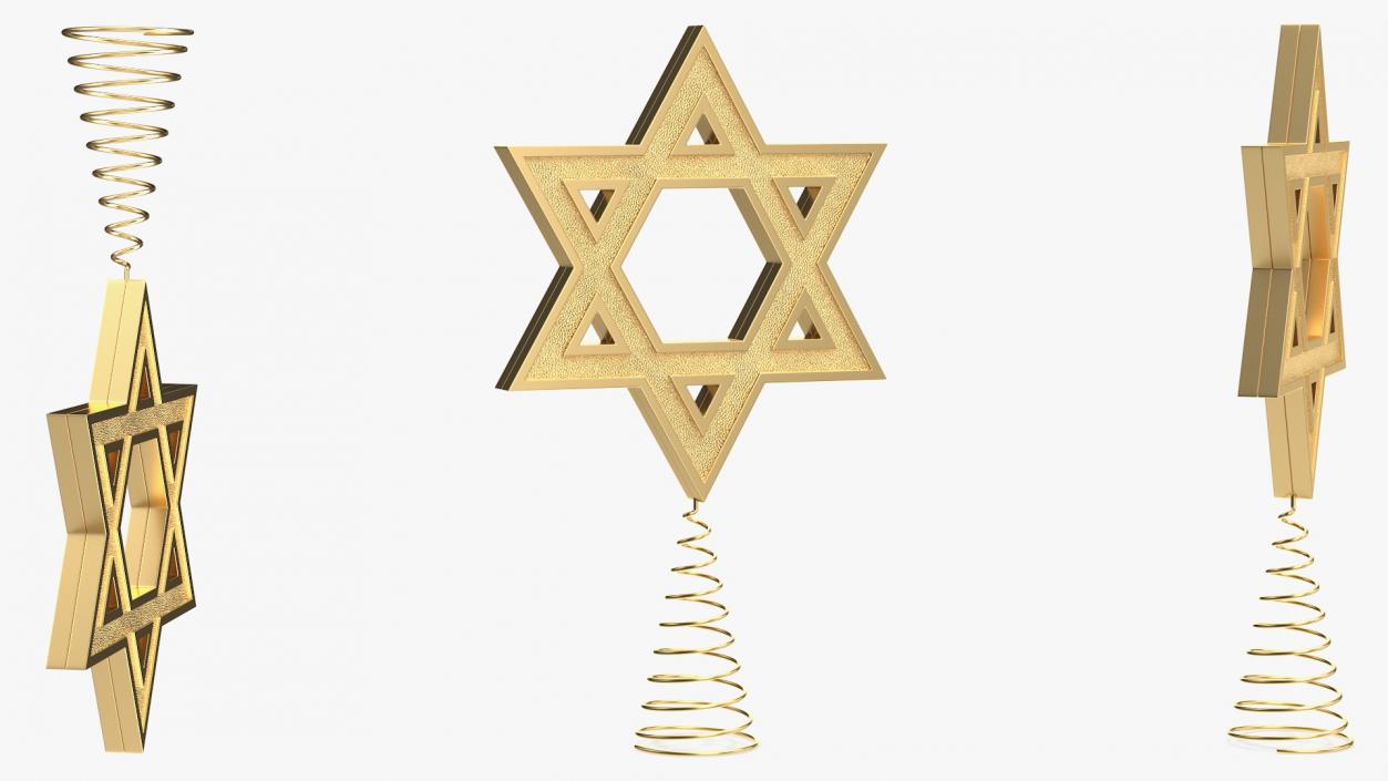 3D model Star of David Tree Topper Gold