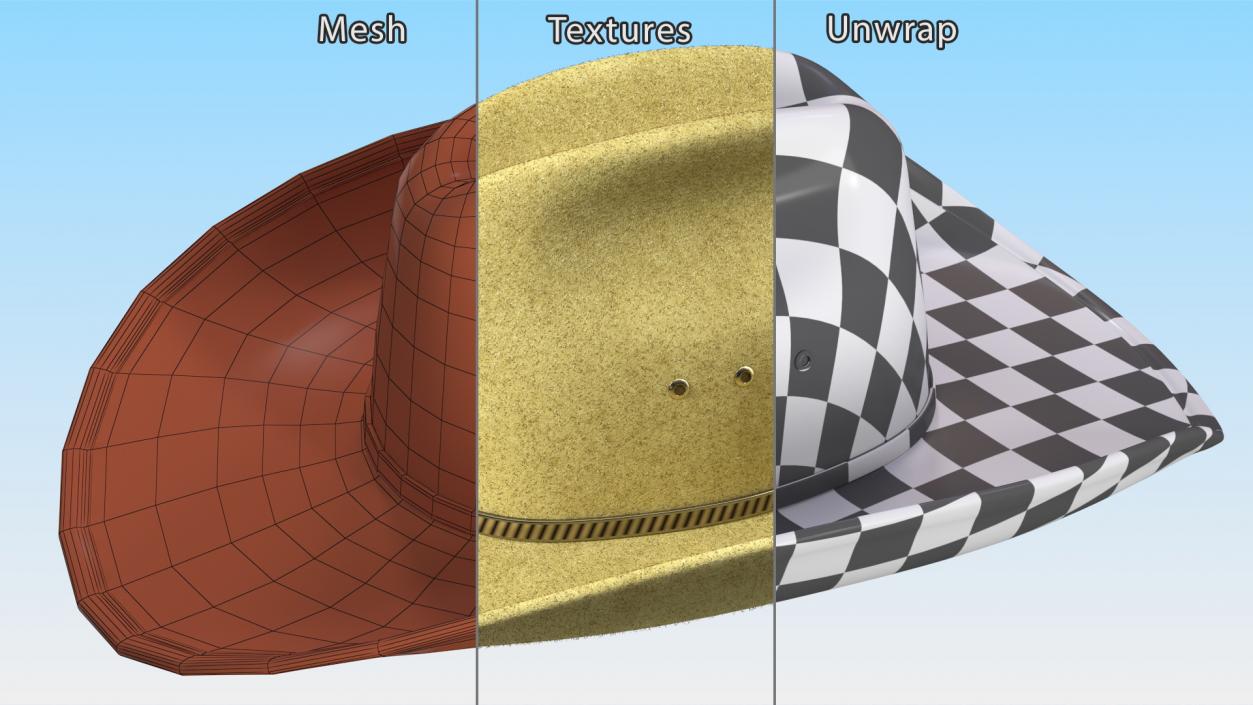 Cowboy Hat Fur 3D model