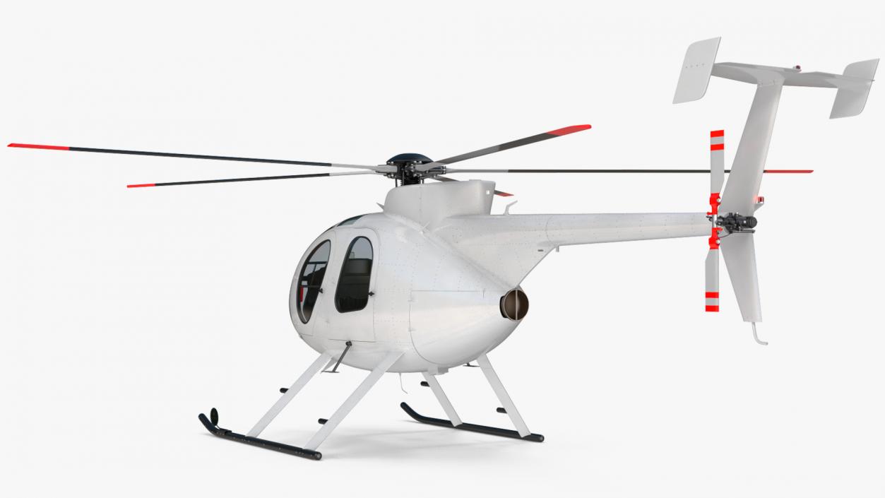 3D Light Utility Civilian Helicopter model