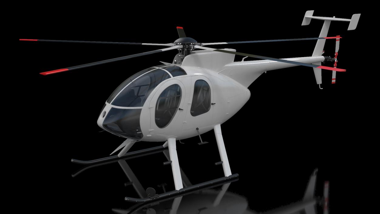 3D Light Utility Civilian Helicopter model