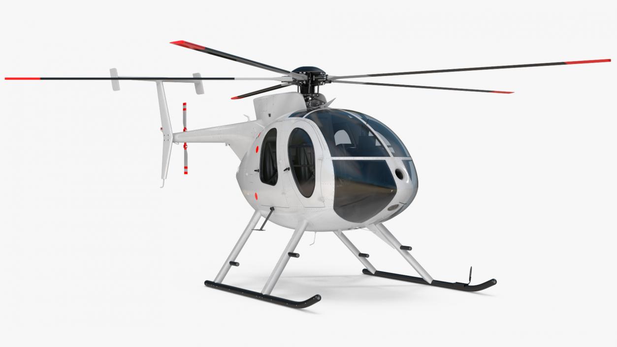 3D Light Utility Civilian Helicopter model