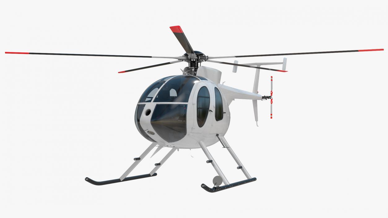 3D Light Utility Civilian Helicopter model