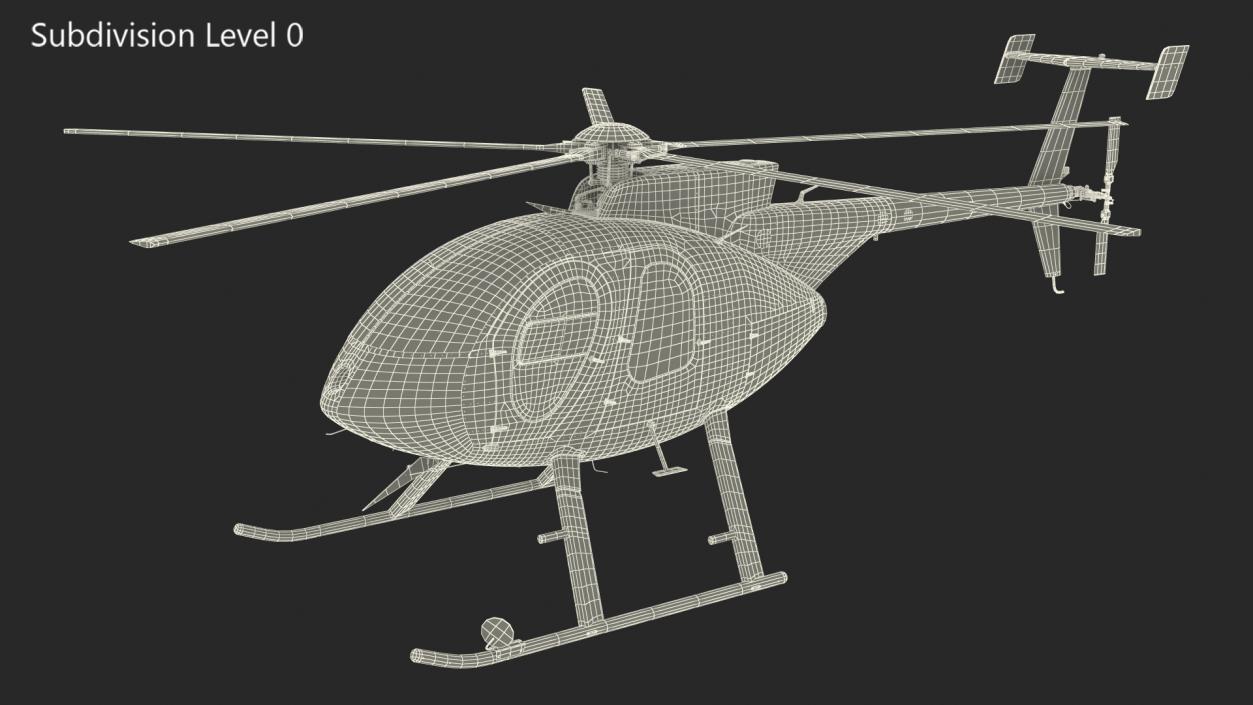 3D Light Utility Civilian Helicopter model