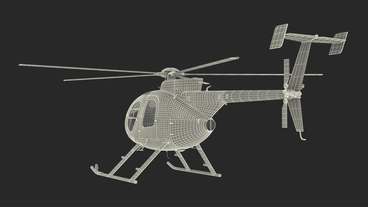 3D Light Utility Civilian Helicopter model