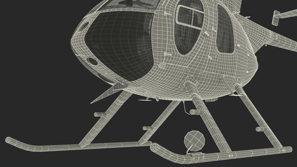 3D Light Utility Civilian Helicopter model