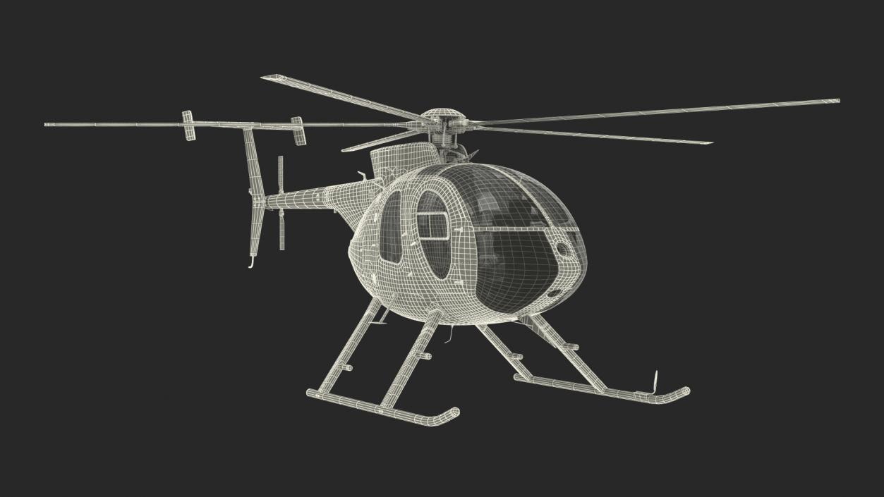 3D Light Utility Civilian Helicopter model