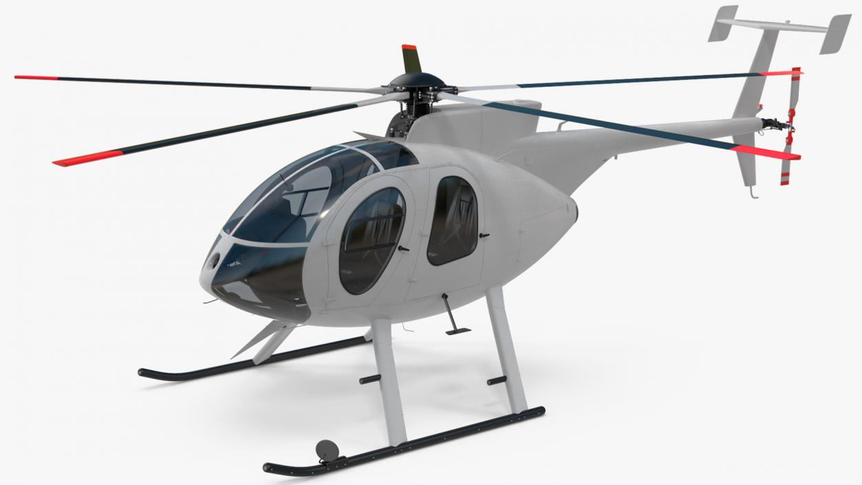 3D Light Utility Civilian Helicopter model