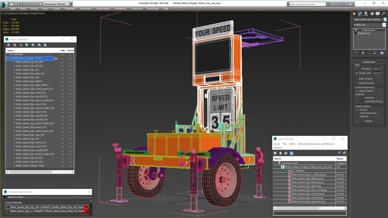 Mobile Matrix Display Trailer 3D model