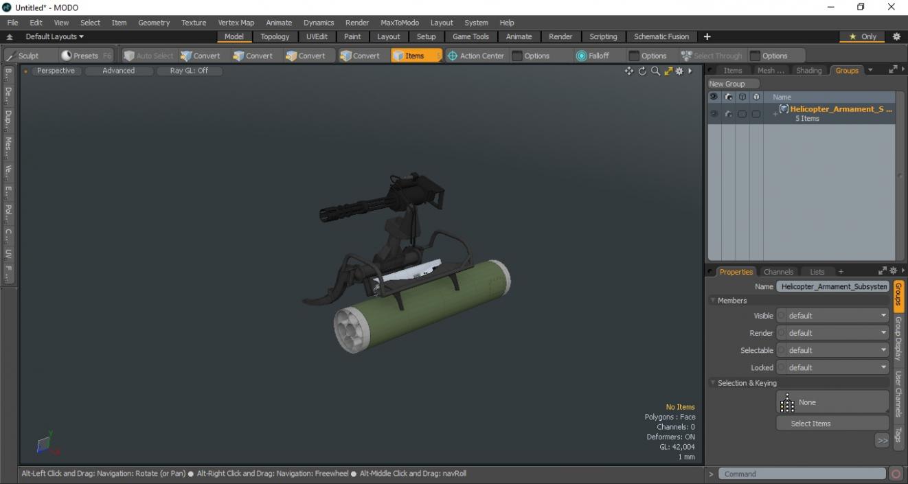 3D model Helicopter Armament Subsystem with Rocket Launcher