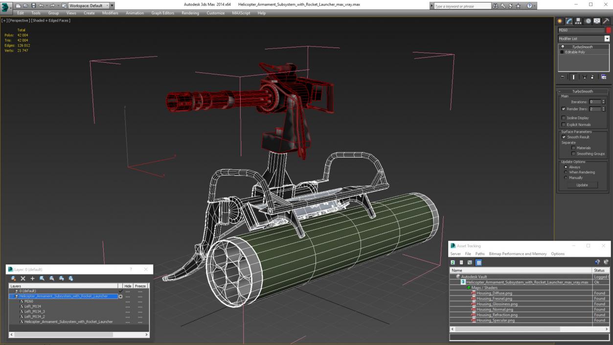 3D model Helicopter Armament Subsystem with Rocket Launcher