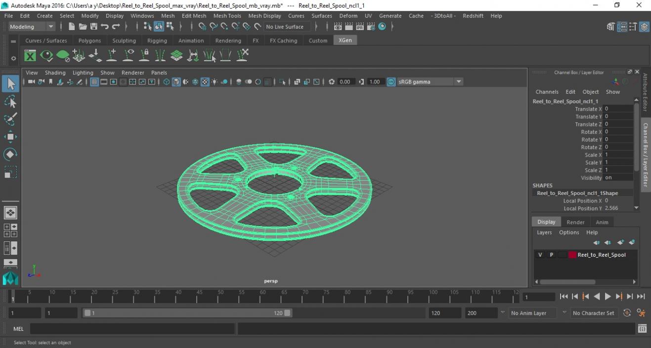 3D Reel to Reel Spool model