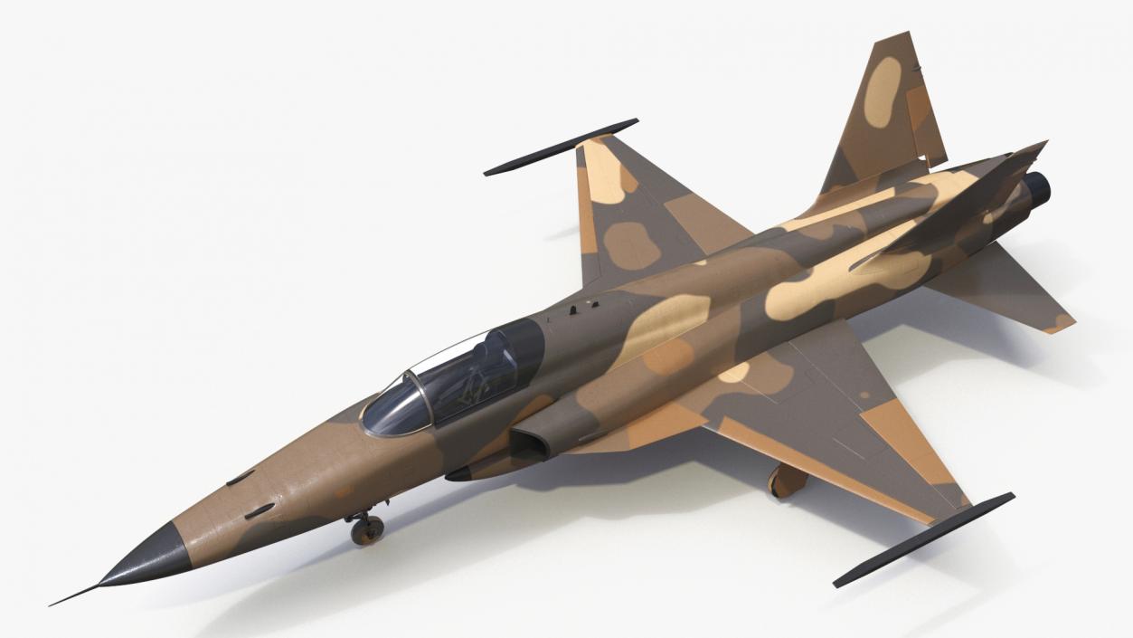 3D Sand Camouflaged Military Fighter Jet Simplified model