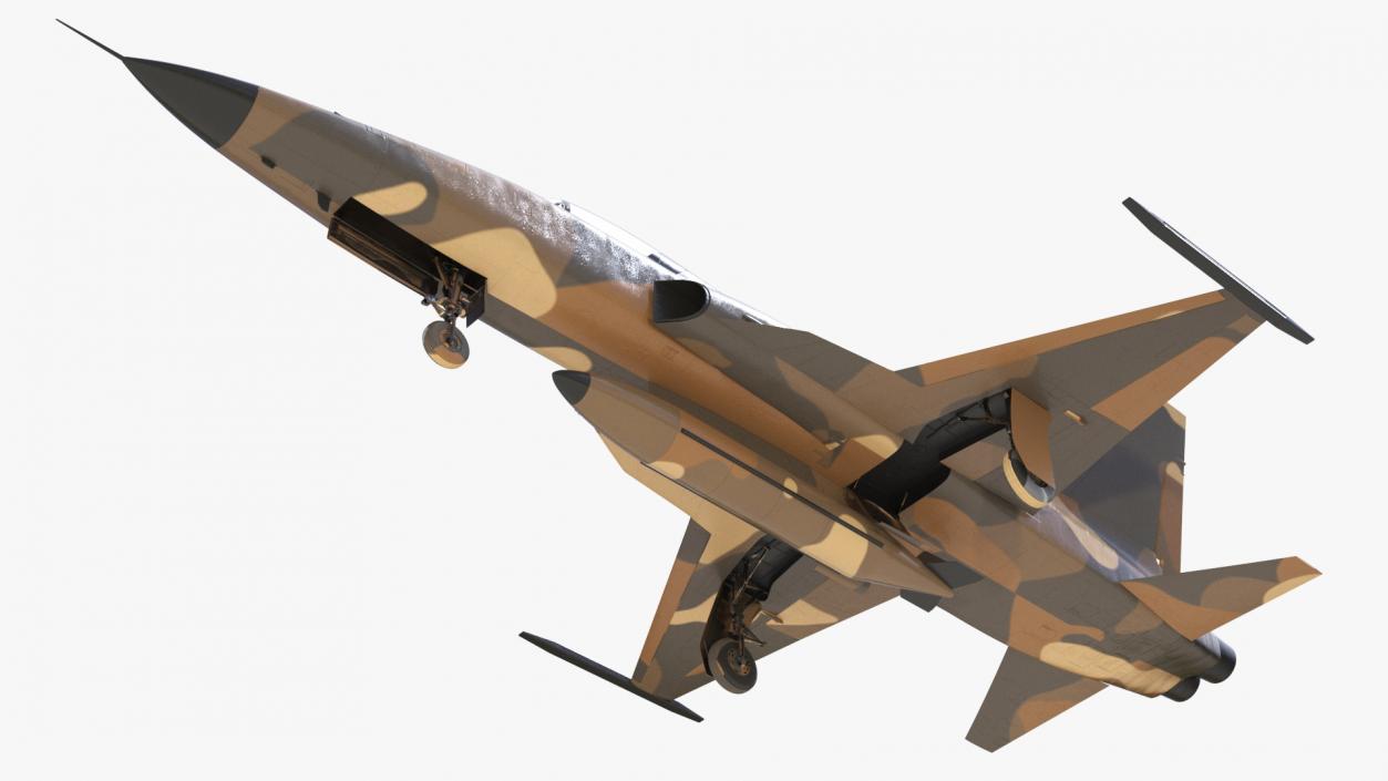 3D Sand Camouflaged Military Fighter Jet Simplified model