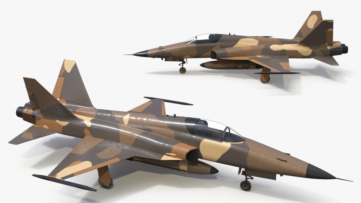 3D Sand Camouflaged Military Fighter Jet Simplified model