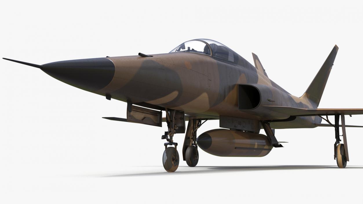 3D Sand Camouflaged Military Fighter Jet Simplified model